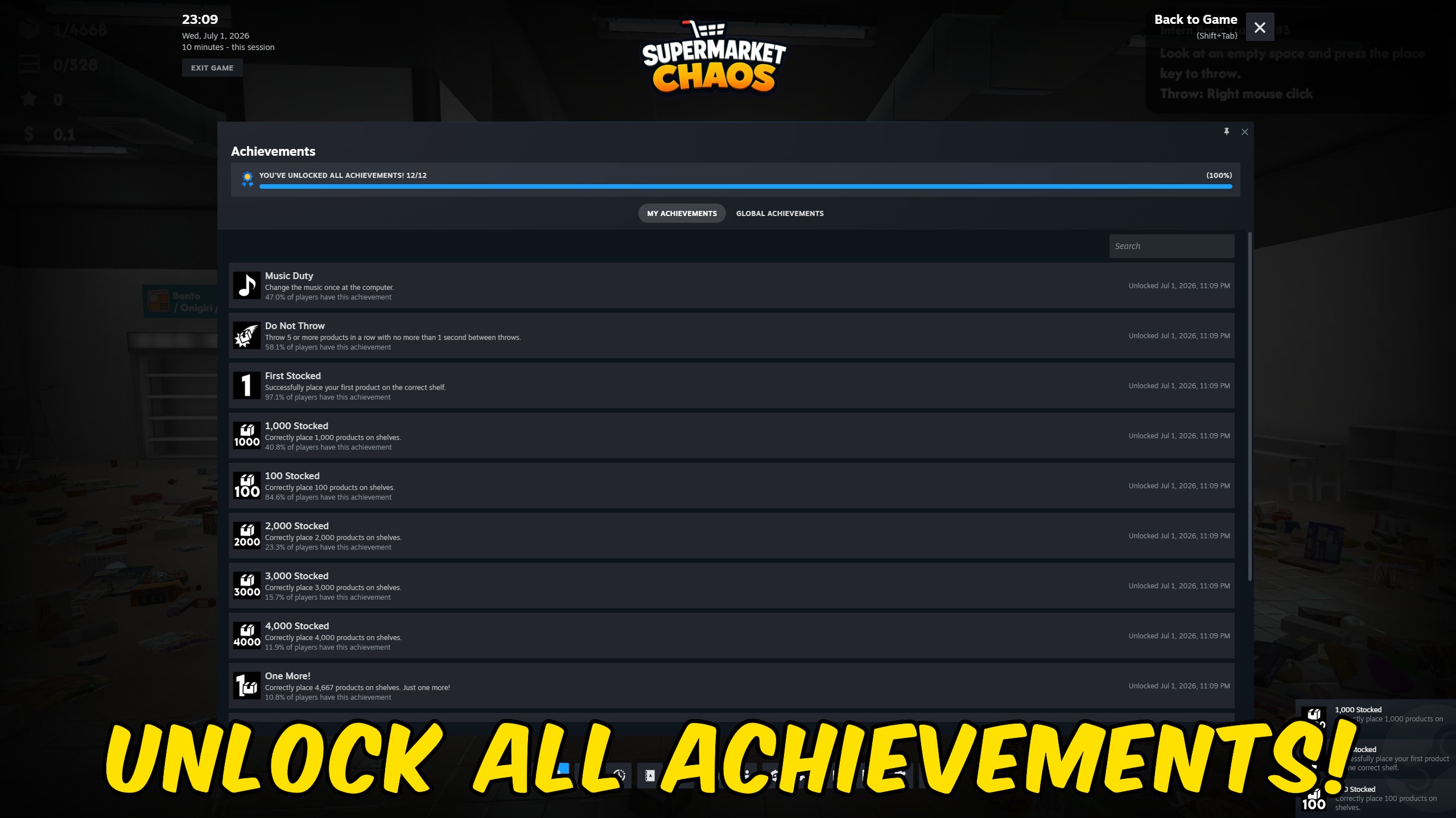 Supermarket Chaos — Achievement Unlocker (screenshot 2)